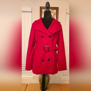 A vintage double-breasted pea coat size L.